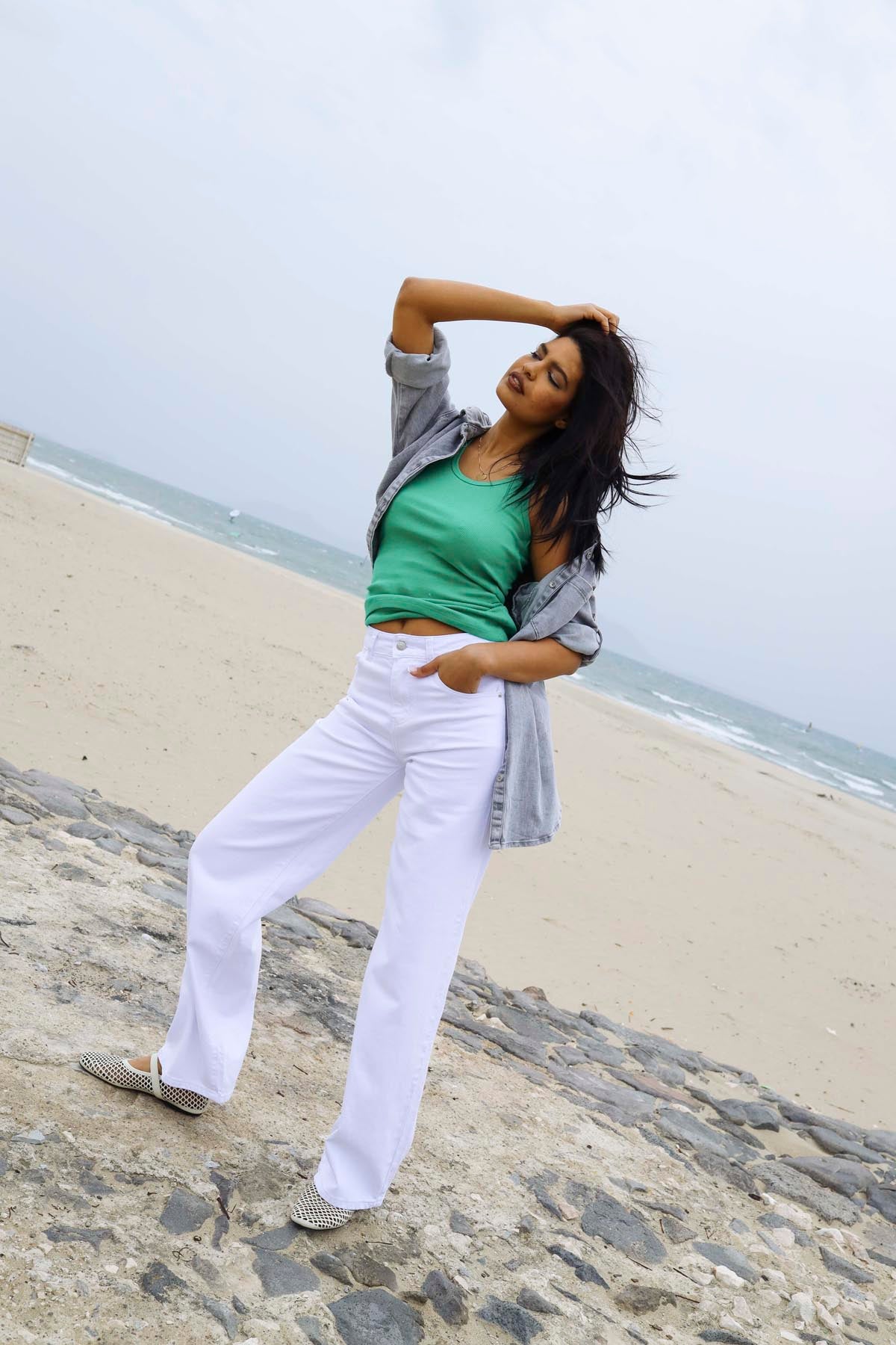 Jeans Palazzo white Eleonora Stasi